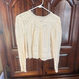 American Eagle Outfitters Cream Lace Women's Blouse